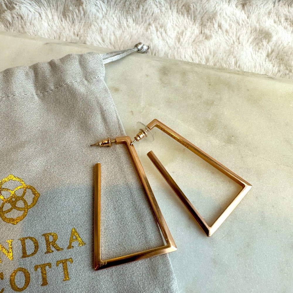 Kendra Scott Triangle Rose Gold Hoop Earrings